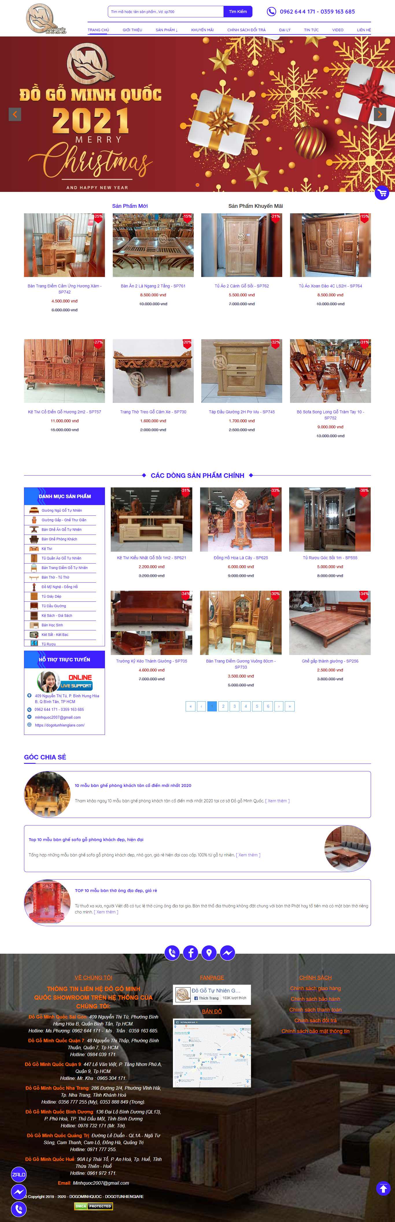 Thiết kế Web Đồ gỗ nội thất dogotunhiengiare.com