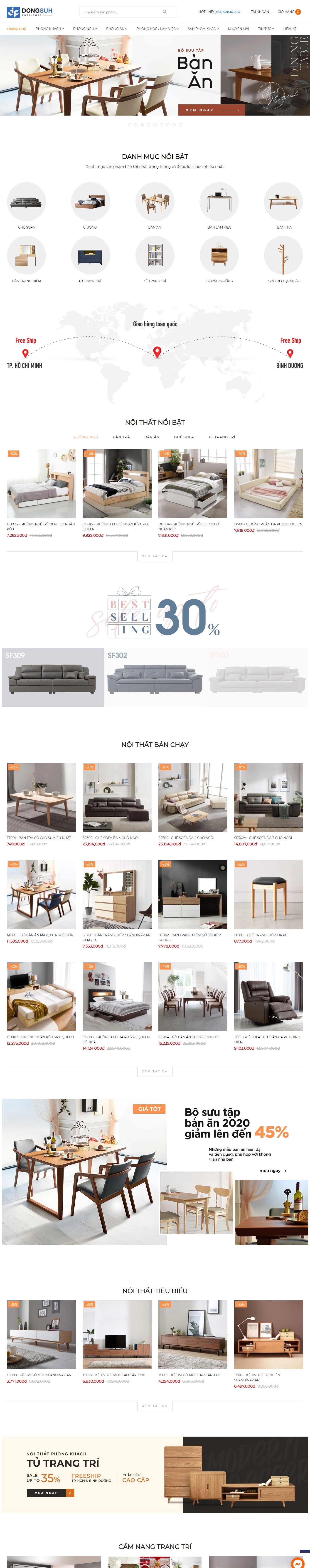 Thiết kế Web Đồ gỗ nội thất dongsuh.vn