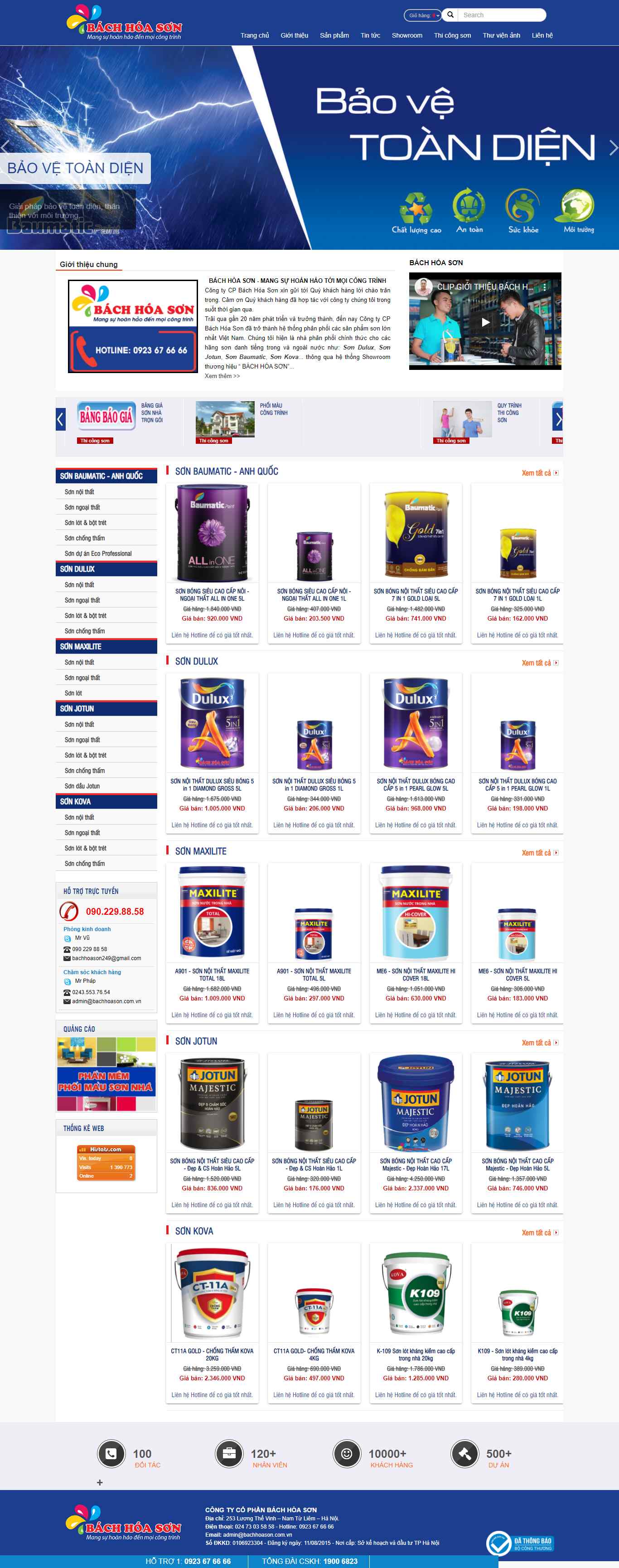 Thiết kế Web bán sơn bachhoason.com.vn