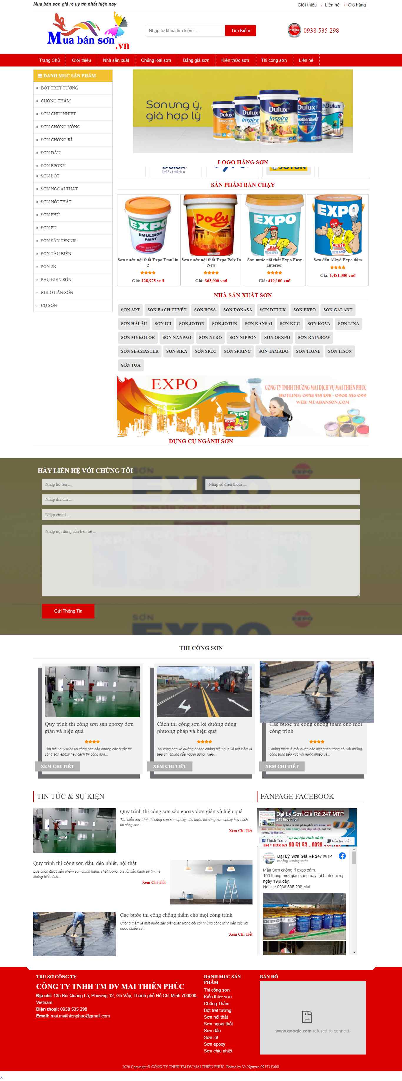 Thiết kế Web bán sơn muabanson.vn