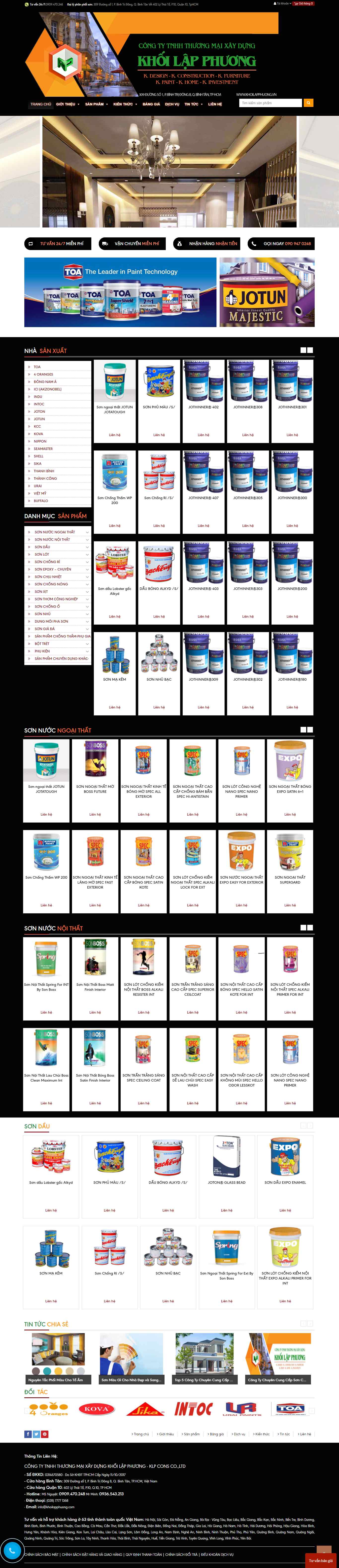 Thiết kế Web bán sơn khoilapphuong.vn