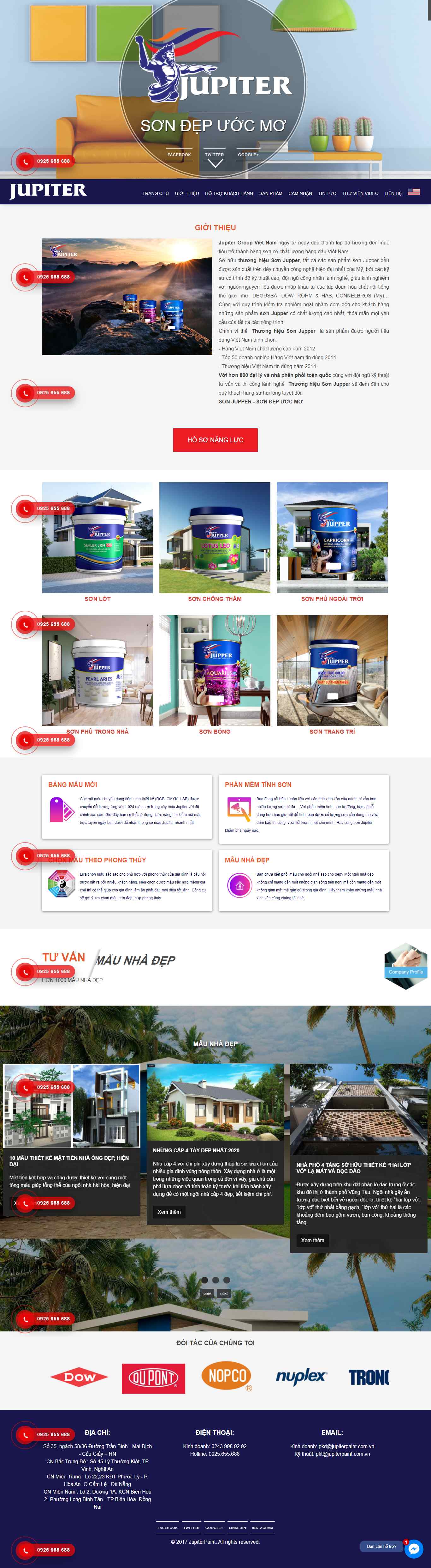 Thiết kế Web bán sơn jupiterpaint.com.vn