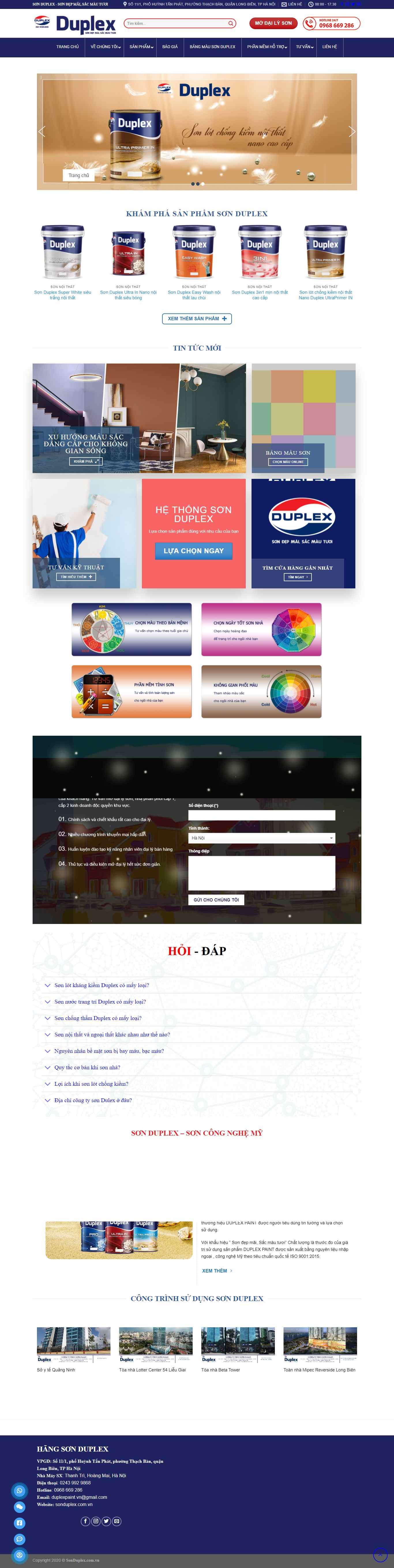 Thiết kế Web bán sơn sonduplex.com.vn