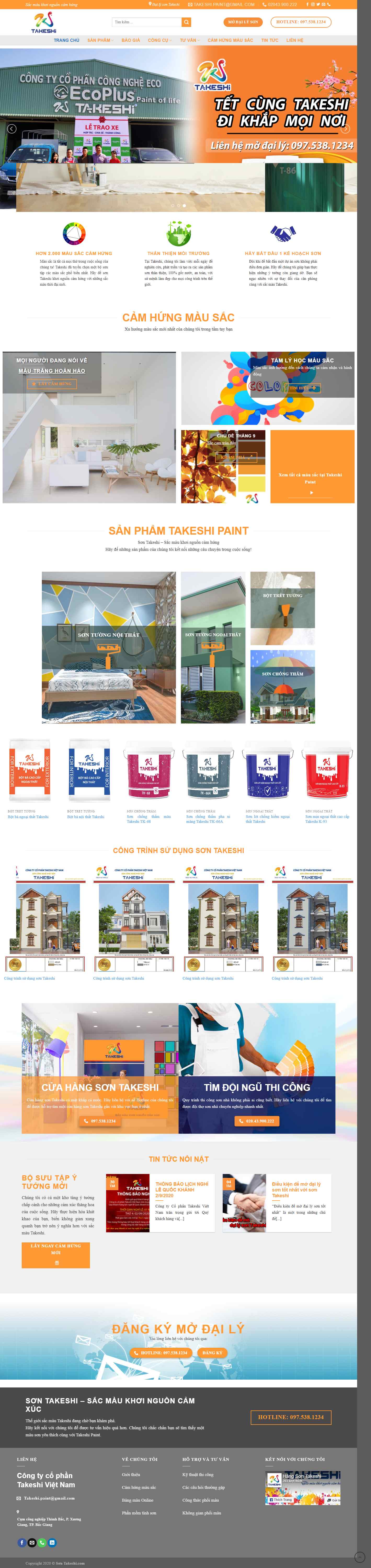 Thiết kế Web bán sơn sontakeshi.com