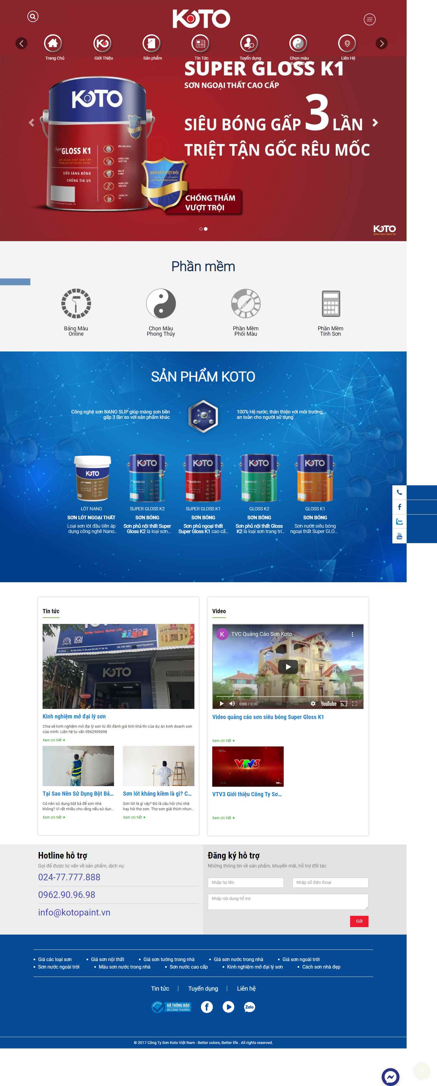 Thiết kế Web bán sơn kotopaint.vn