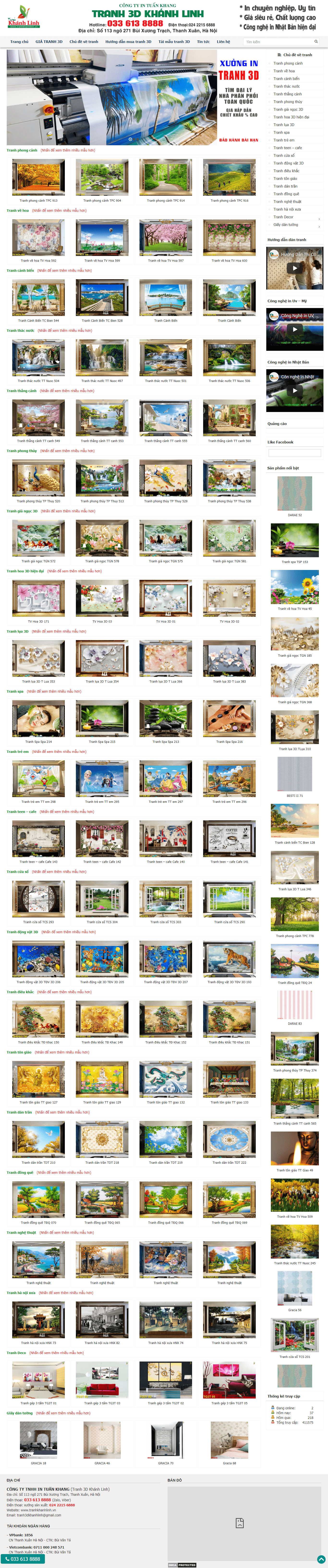 Thiết kế Web tranh dán tường tranhkhanhlinh.vn