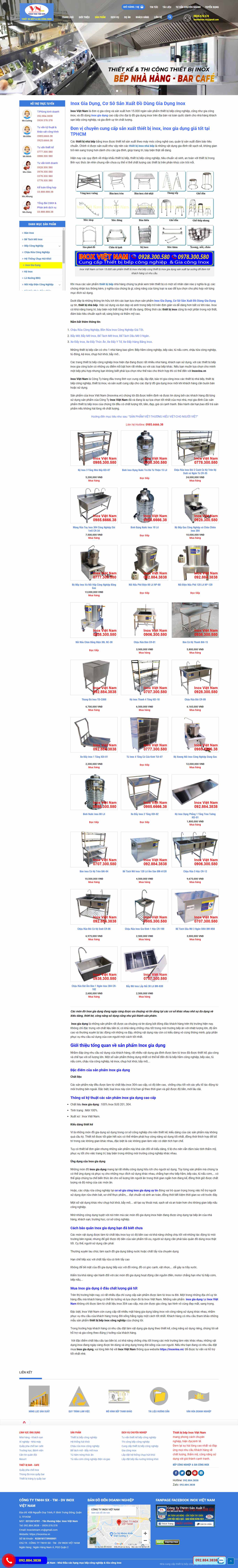 Thiết kế Web Đồ dùng inox inoxvina.vn