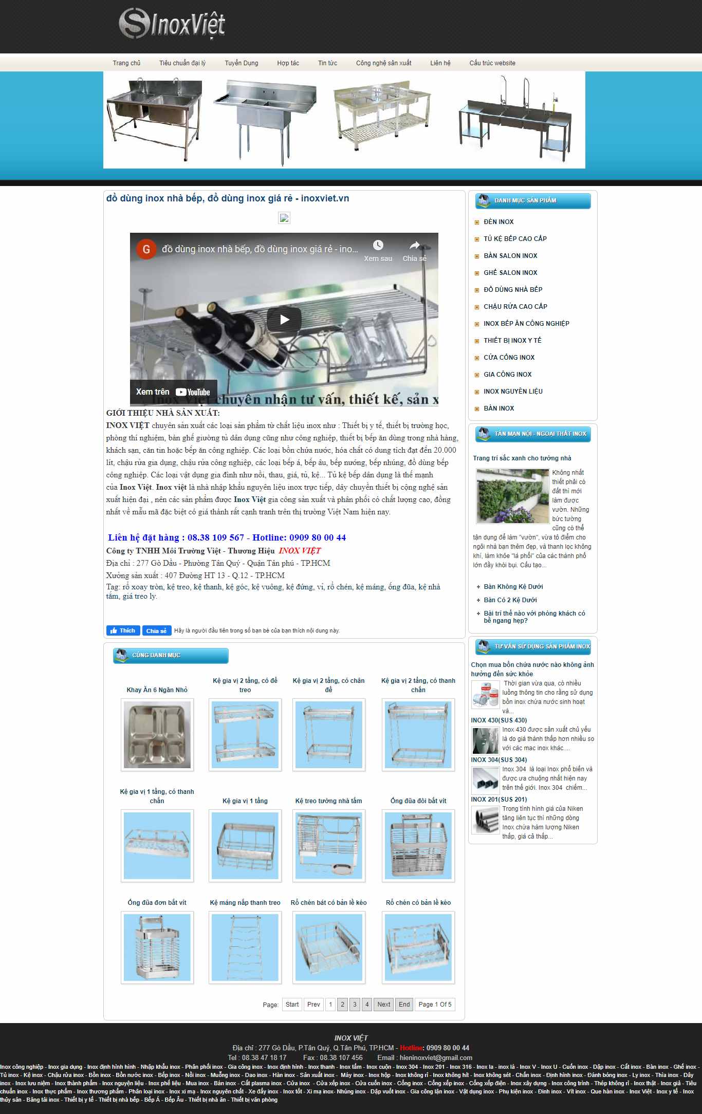 Thiết kế Web Đồ dùng inox inoxviet.vn