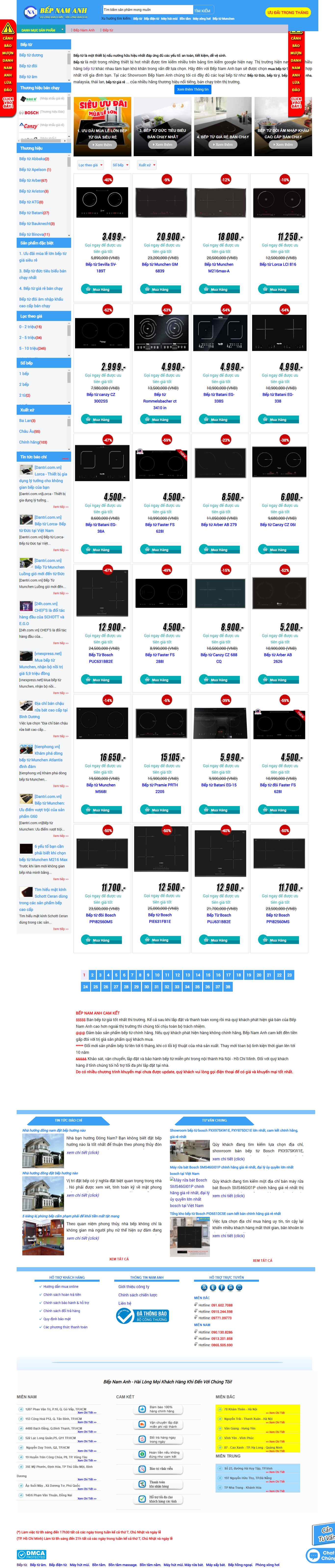 Thiết kế Web bán bếp từ bepnamanh.com