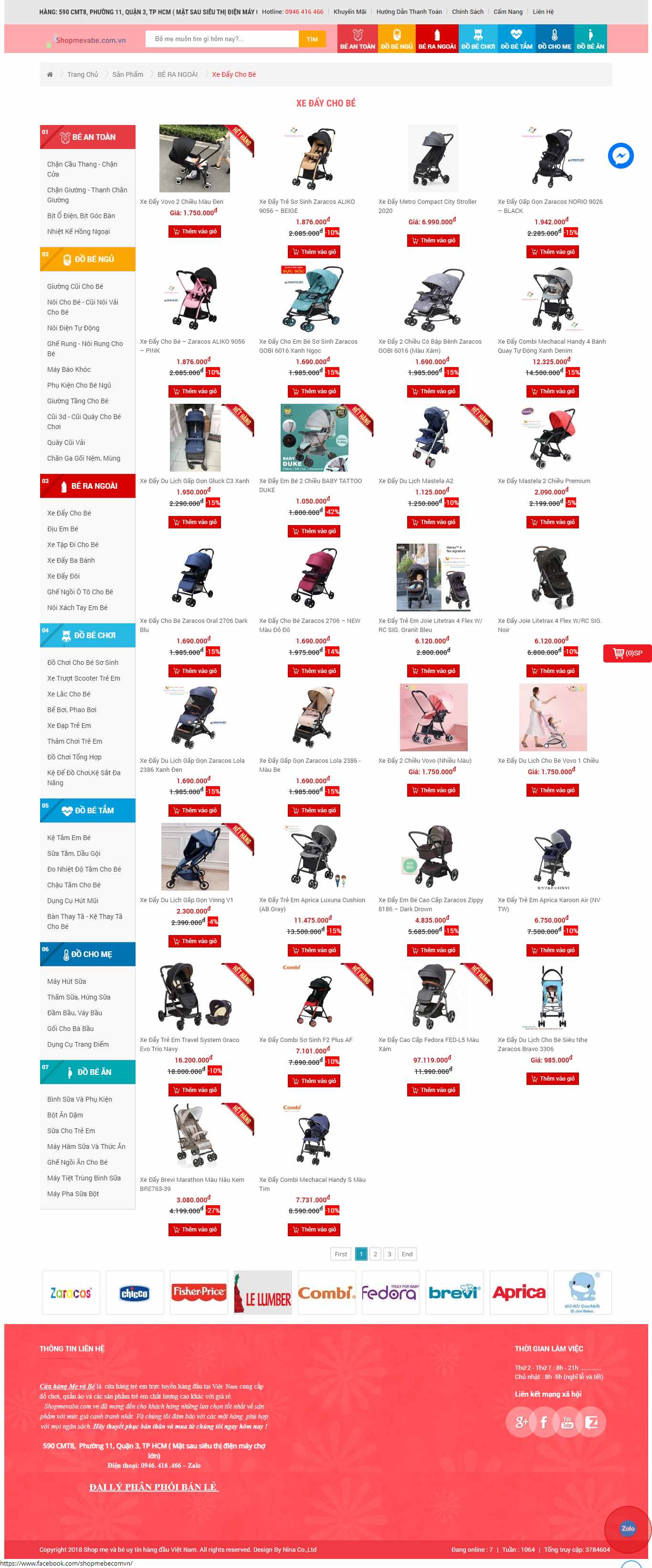 Thiết kế Web xe đẩy cho bé shopmevabe.com.vn