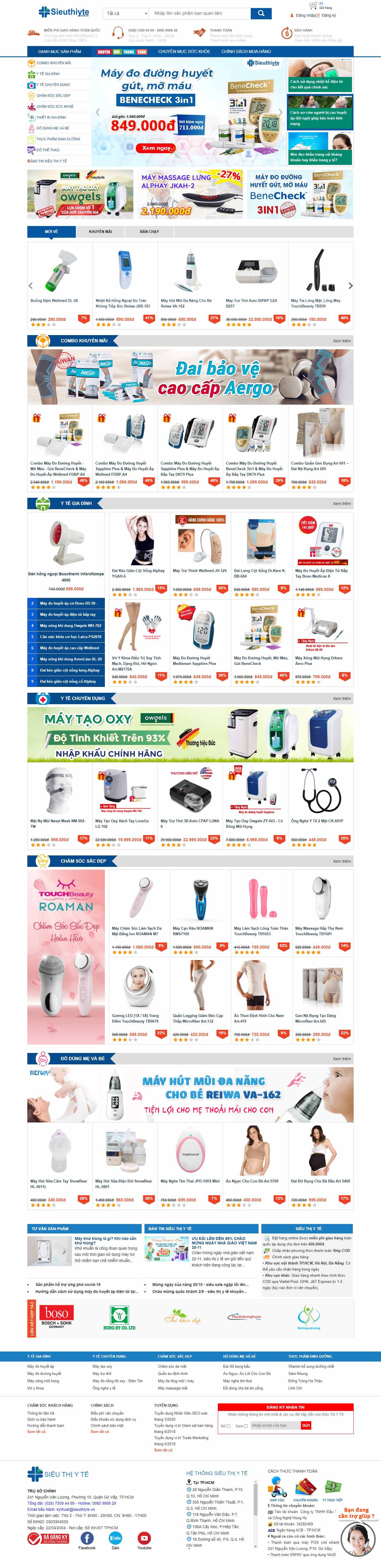 Thiết kế Web thiết bị y tế, dụng cụ y tế sieuthiyte.com.vn