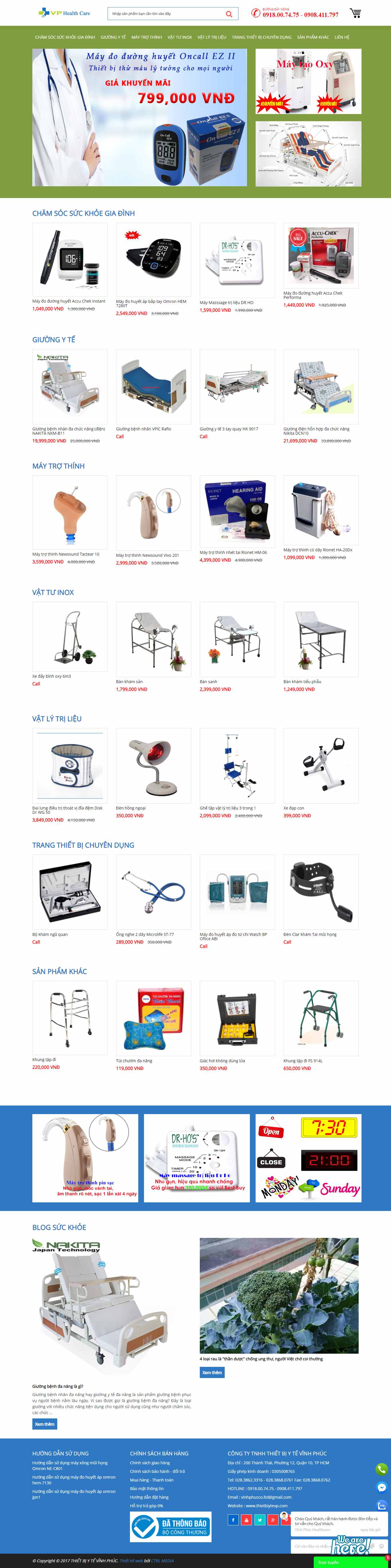 Thiết kế Web thiết bị y tế, dụng cụ y tế thietbiytevp.com