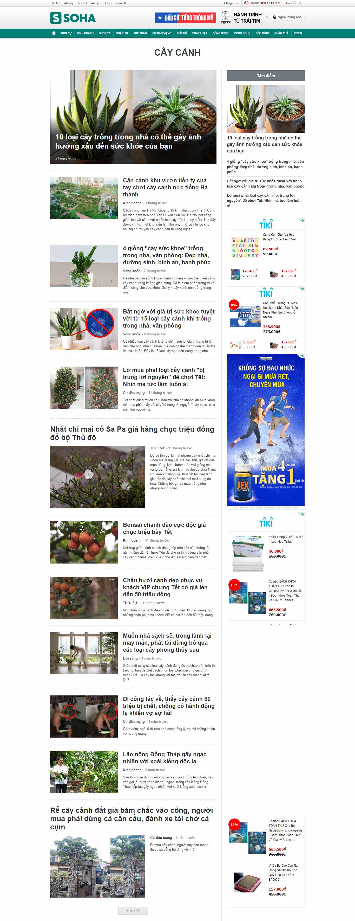 Thiết kế Web cây cảnh soha.vn