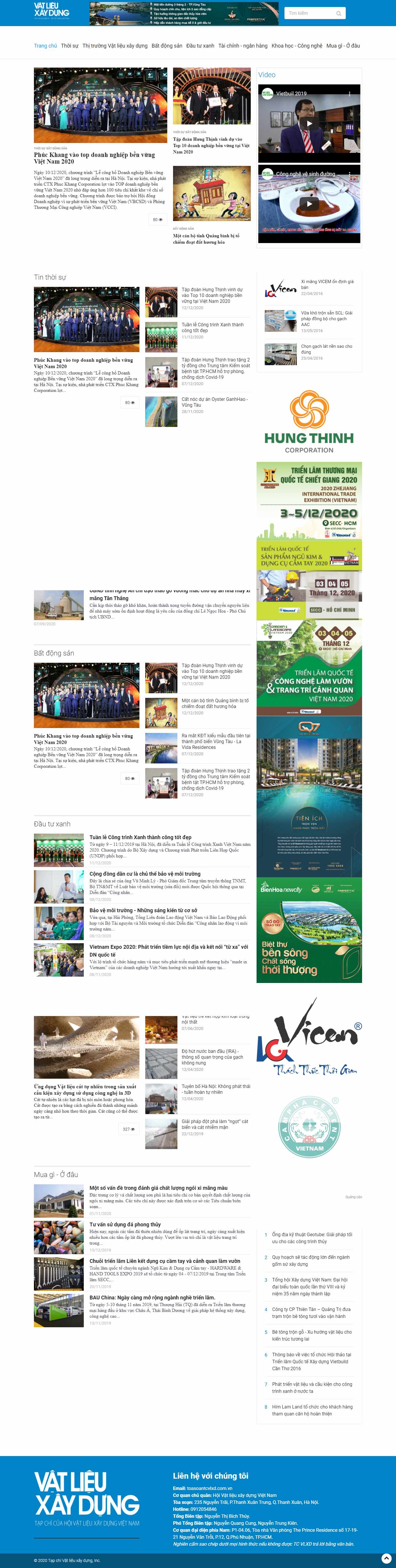 Thiết kế Web vật liệu xây dựng tapchivatlieuxaydung.vn