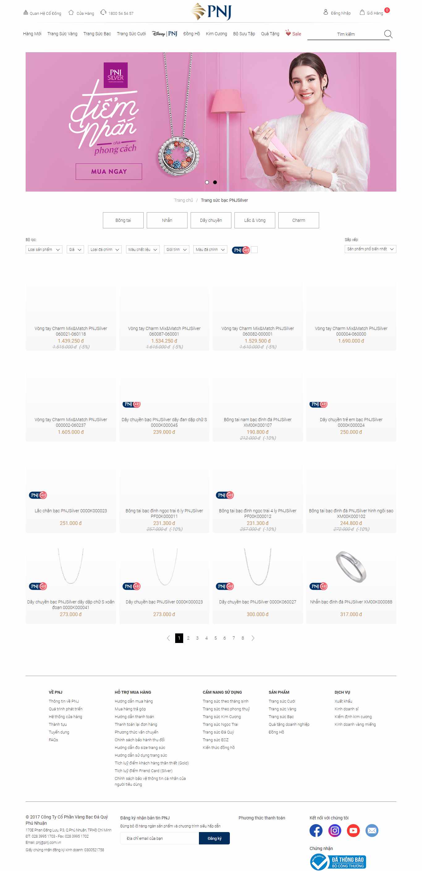 Thiết kế Web Đồ trang sức pnj.com.vn
