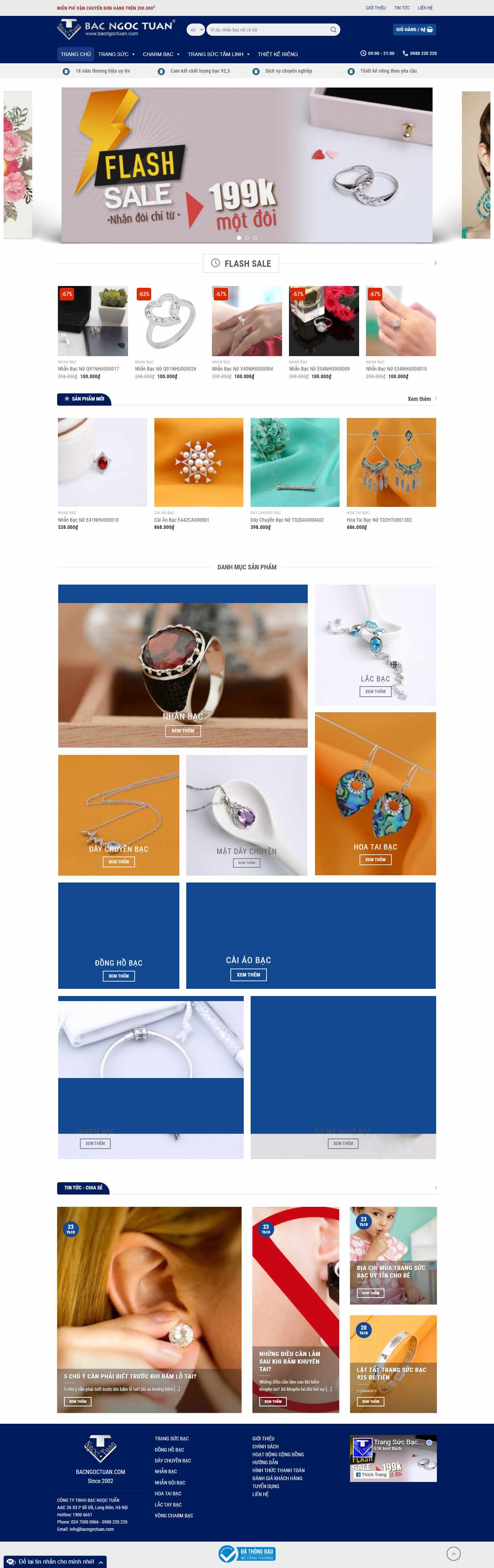 Thiết kế Web Đồ trang sức bacngoctuan.com