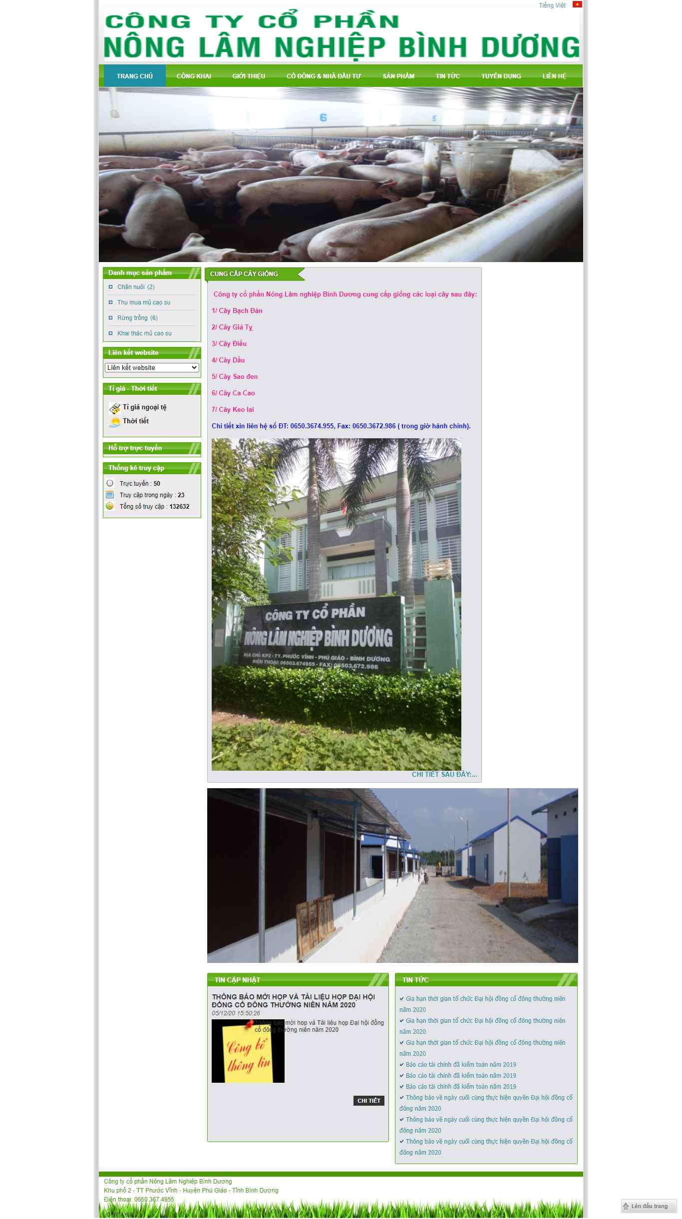 Thiết kế Web nông lâm nghiệp cpnonglamnghiepbinhduong.vn