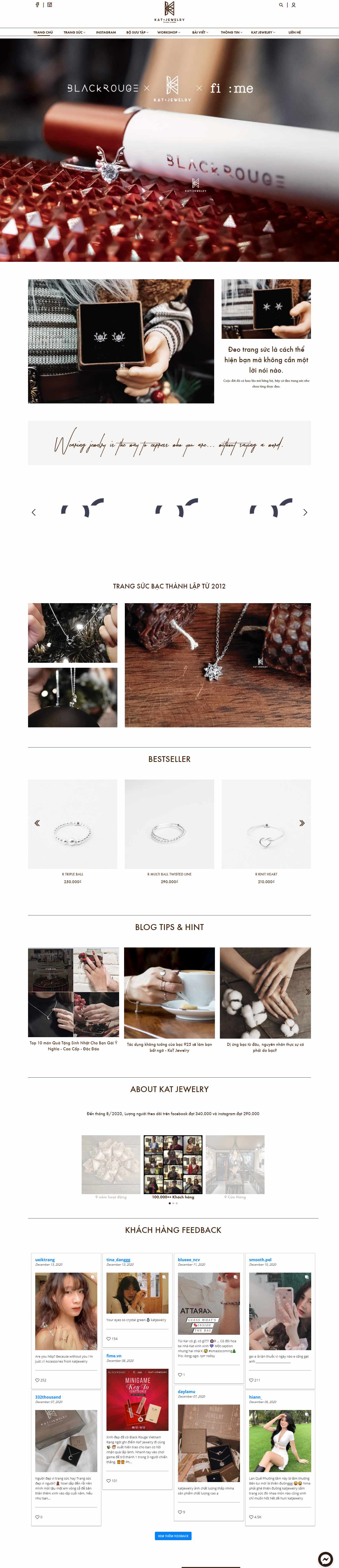 Thiết kế Web Đồ trang sức katjewelry.vn