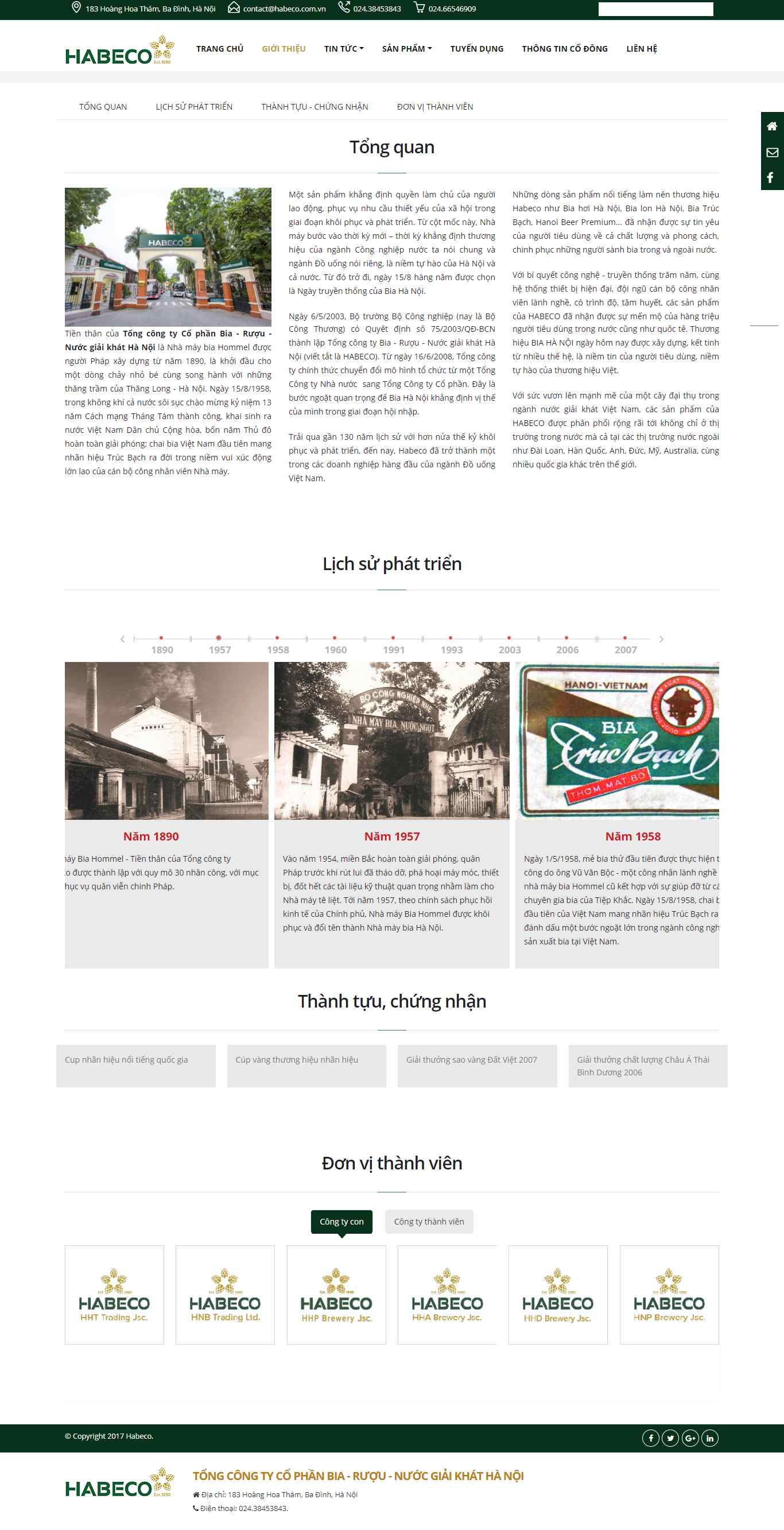 Thiết kế Web bianước giải khát habeco.com.vn