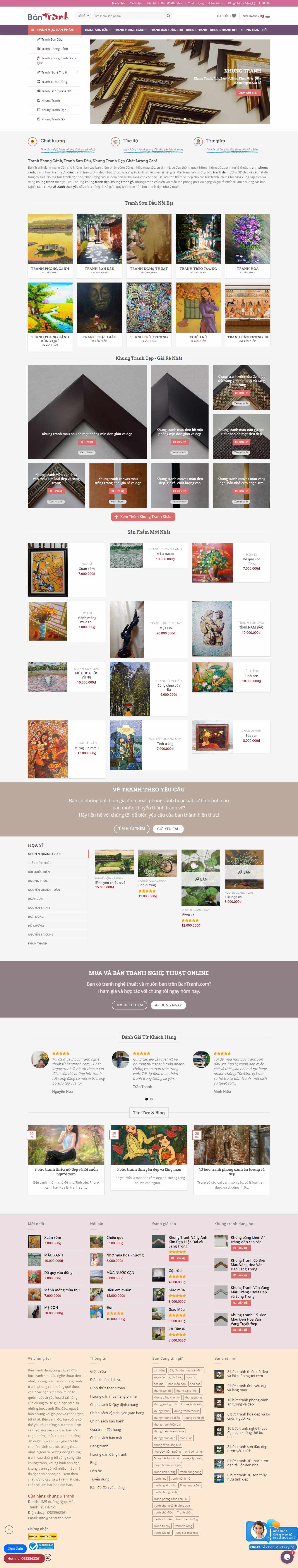 Thiết kế Web bán tranh Ảnh bantranh.com