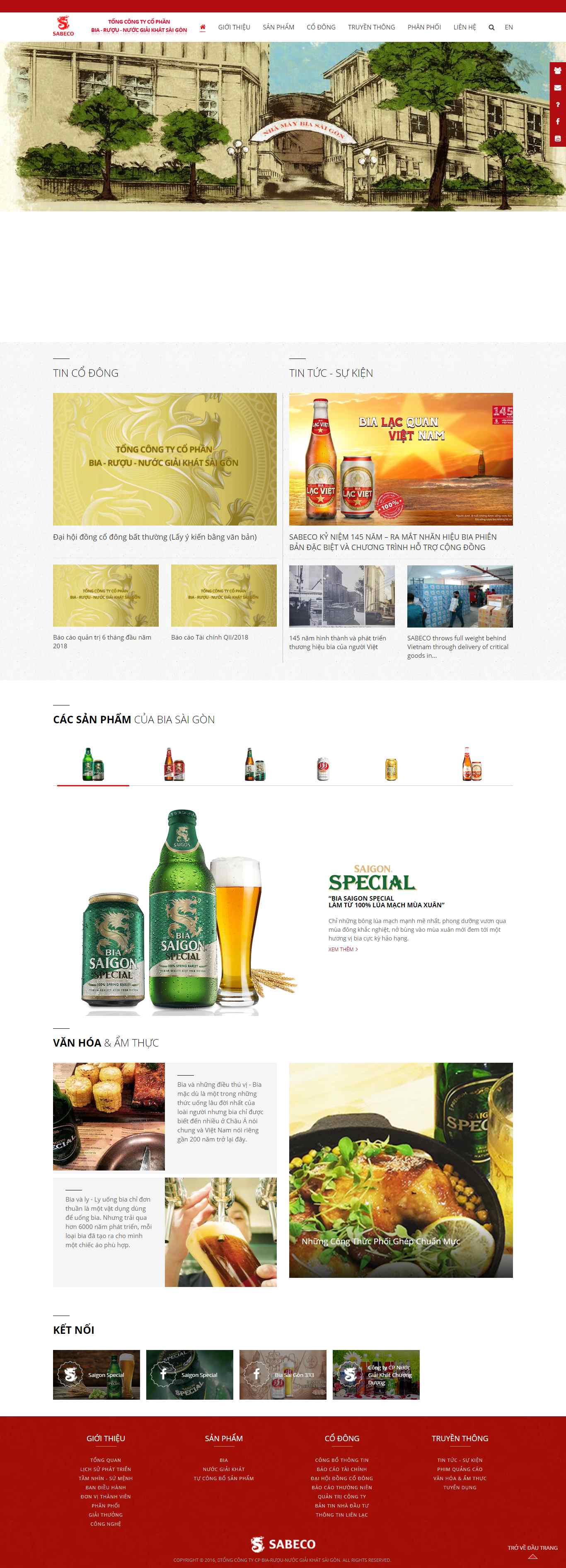 Thiết kế Web bianước giải khát sabeco.com.vn