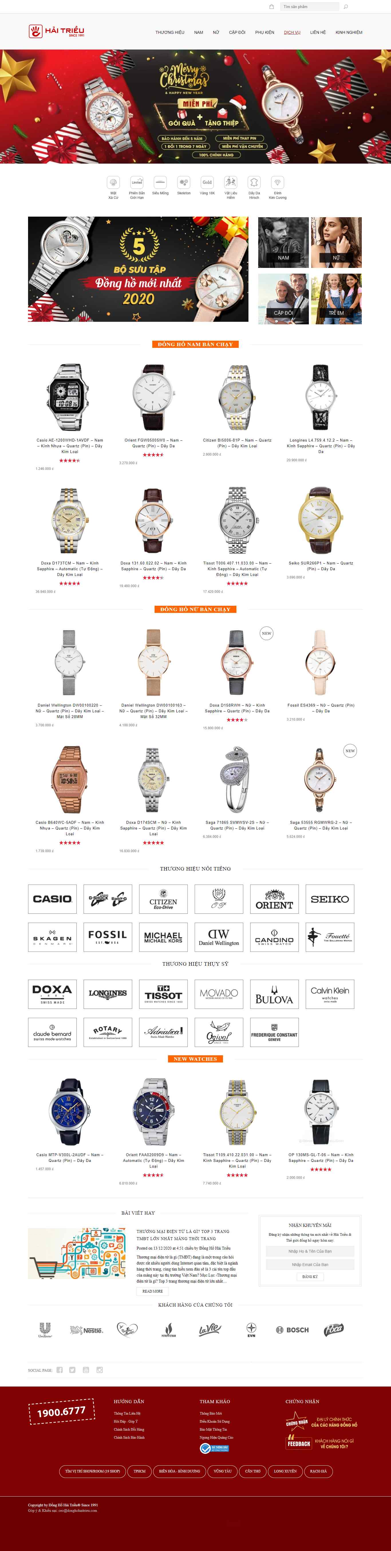 Thiết kế Web bán Đồng hồ donghohaitrieu.com