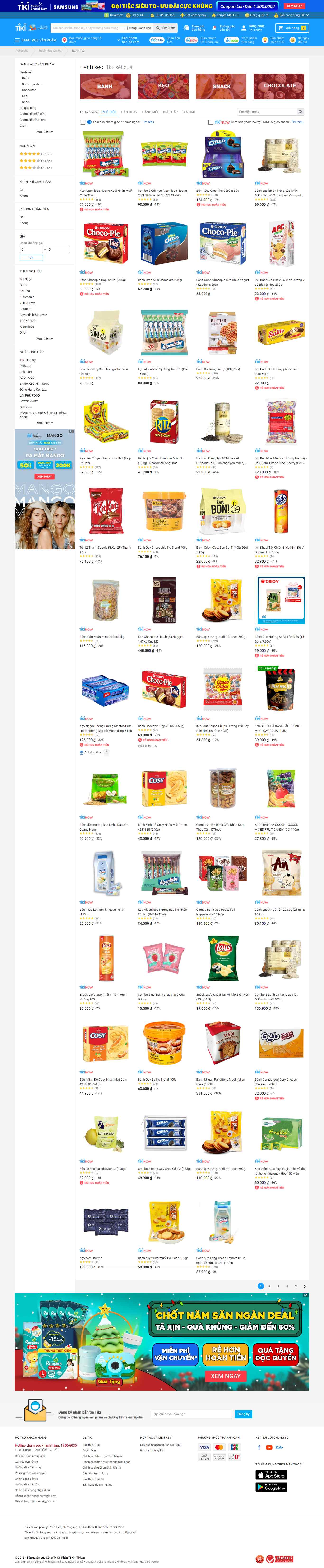 Thiết kế Web bán bánh kẹo tiki.vn