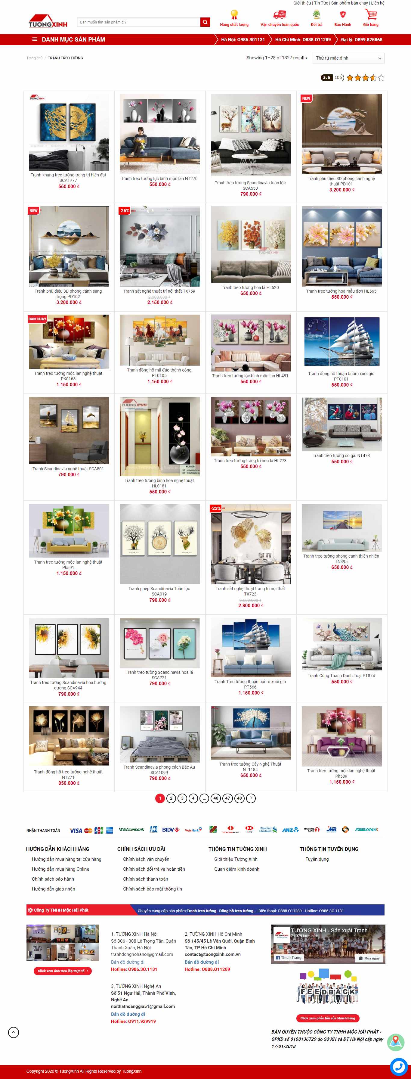 Thiết kế Web bán tranh Ảnh tuongxinh.com.vn