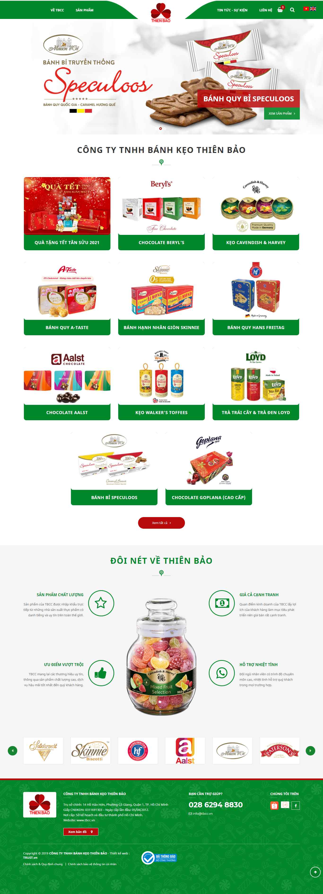 Thiết kế Web bán bánh kẹo tbcc.vn