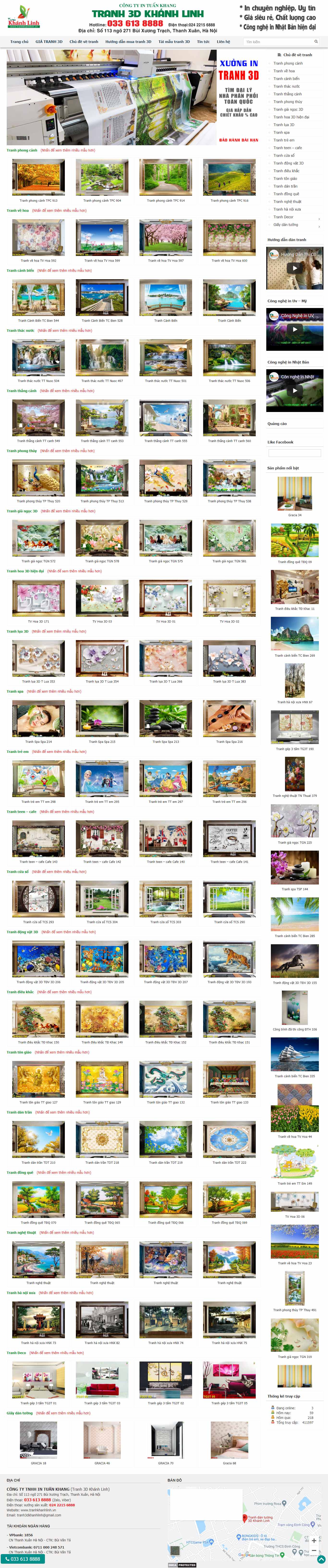 Thiết kế Web bán tranh Ảnh tranhkhanhlinh.vn