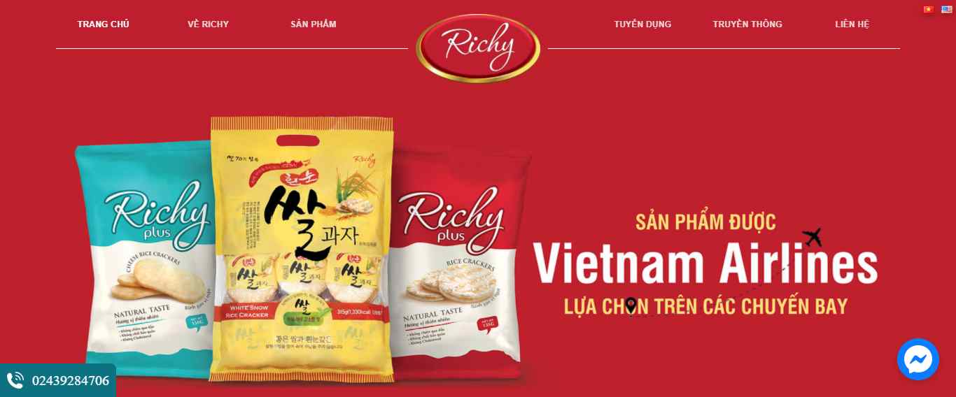 Thiết kế Web bán bánh kẹo richy.com.vn
