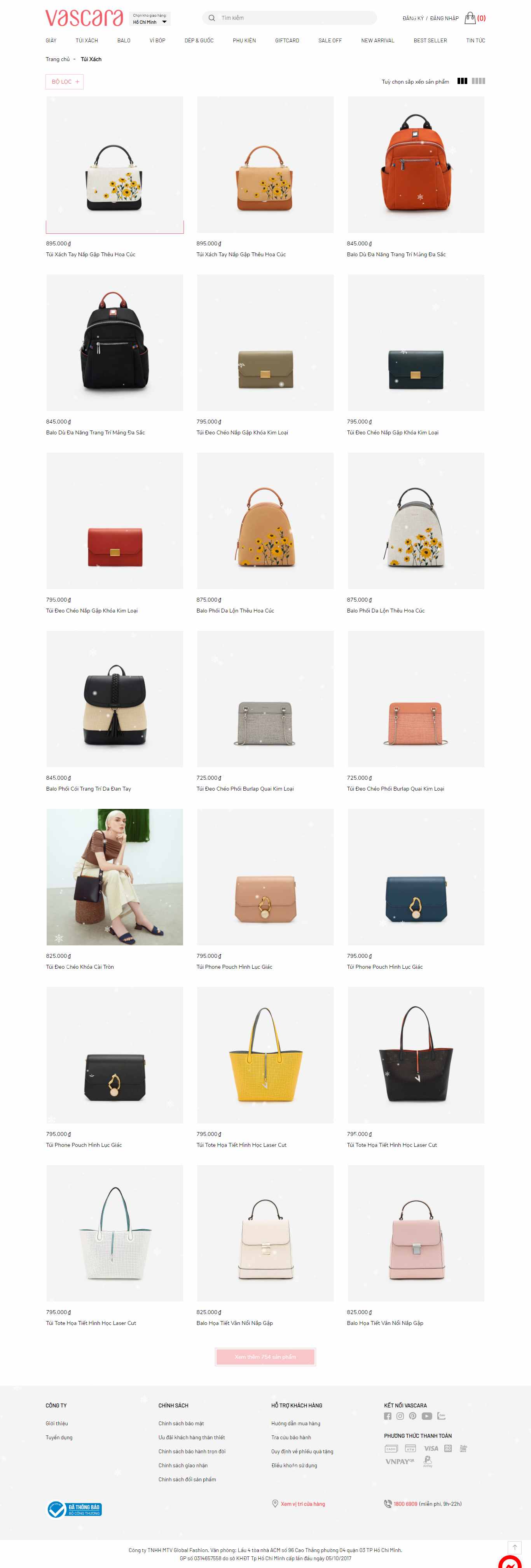 Thiết kế Web túi xách vascara.com