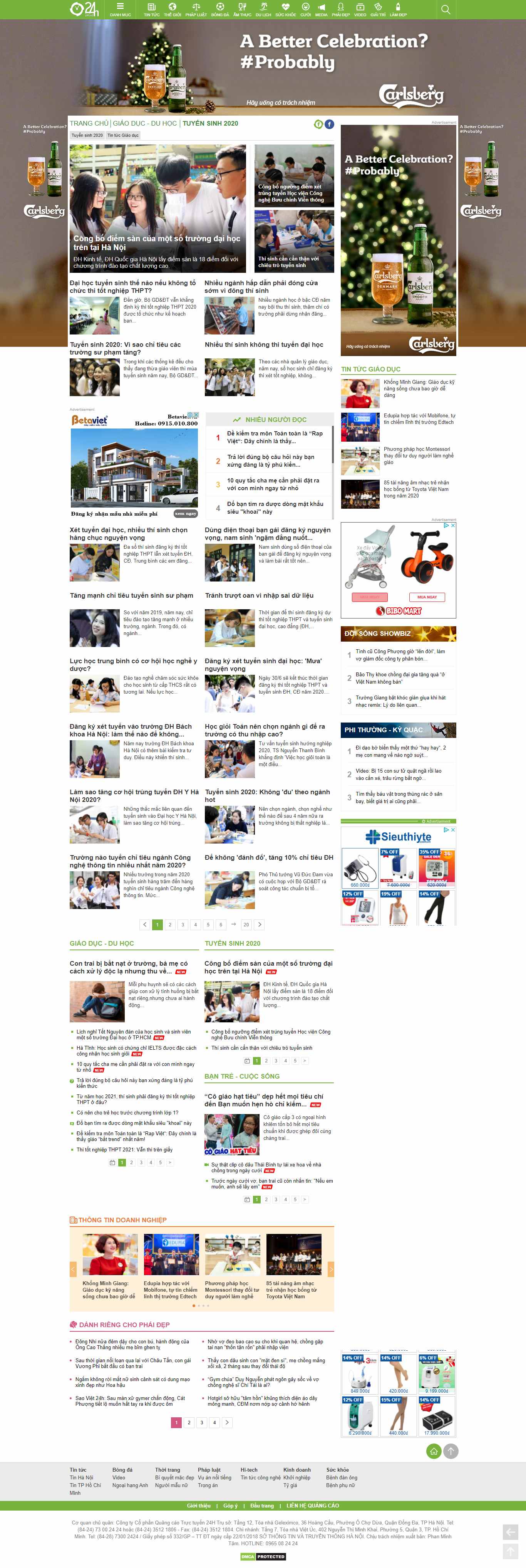 Thiết kế Web tuyển sinh 24h.com.vn