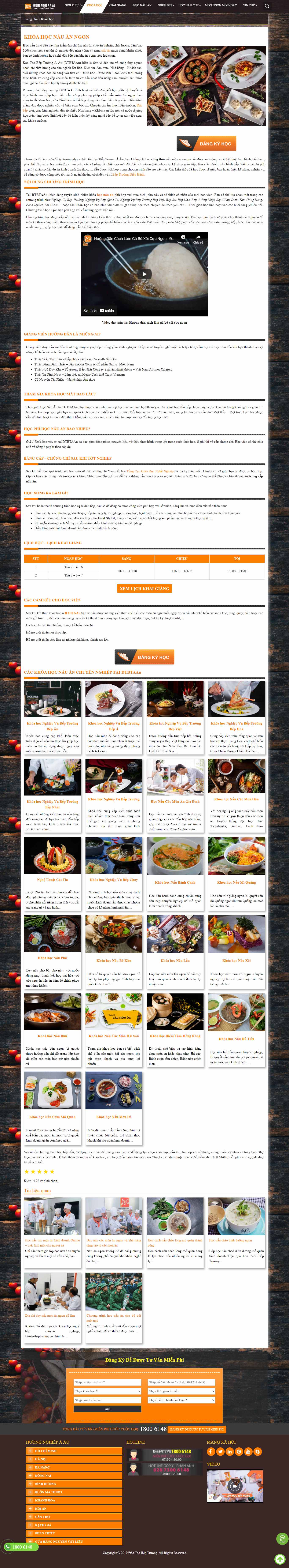 Thiết kế Web dạy nấu Ăn daotaobeptruong.vn