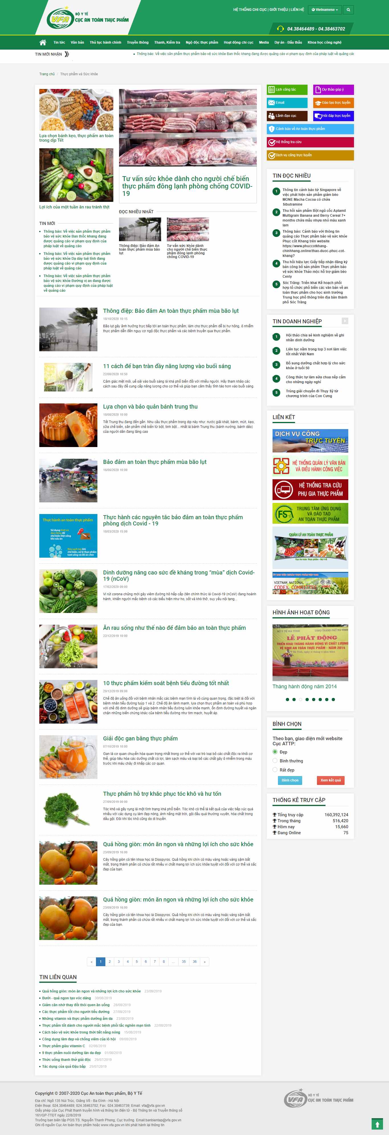 Thiết kế Web thực phẩm vfa.gov.vn