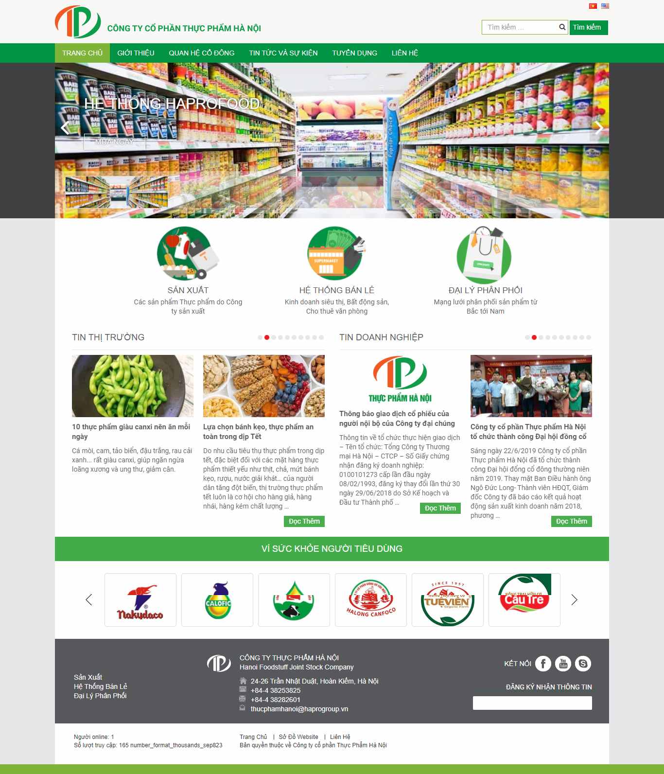 Thiết kế Web thực phẩm thucphamhanoi.com.vn