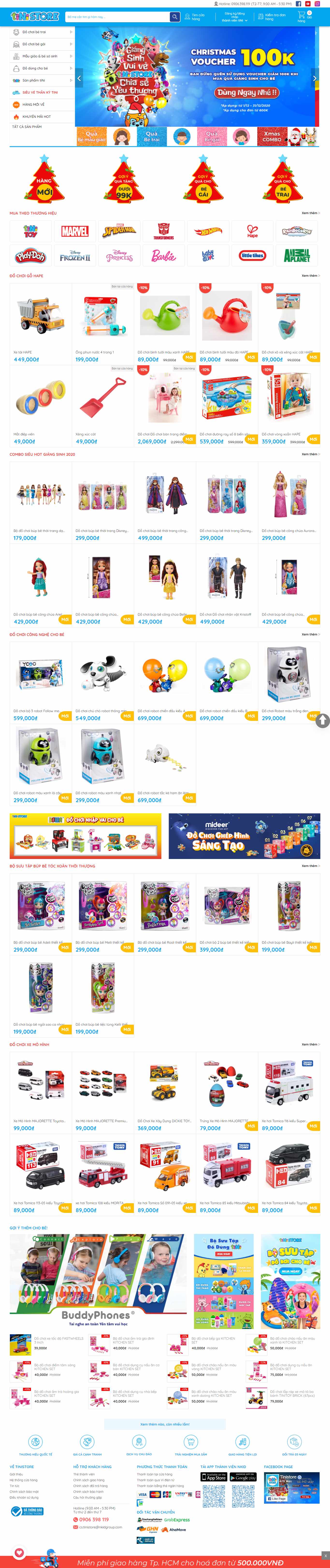 Thiết kế Web bán Đồ chơi trẻ em tinistore.com
