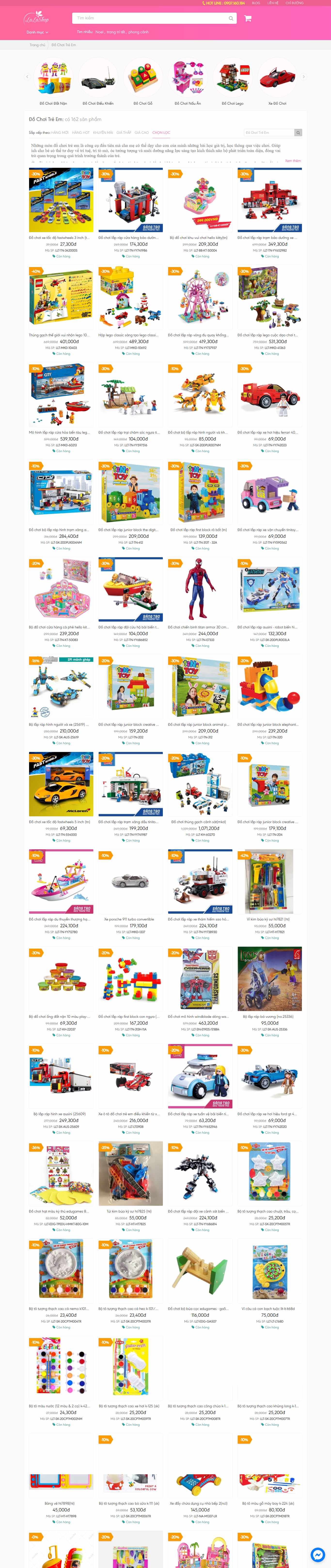 Thiết kế Web bán Đồ chơi trẻ em lala.com.vn