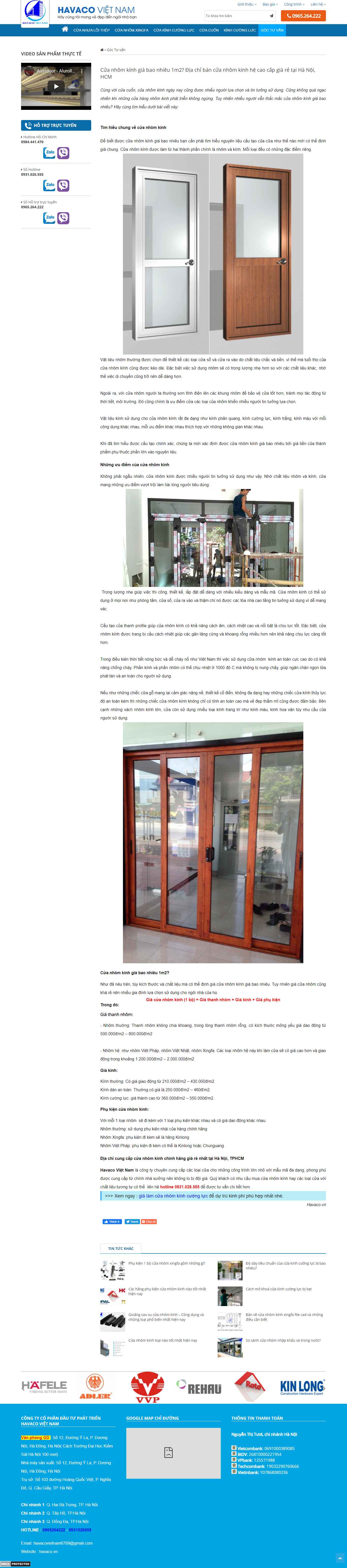 Thiết kế Web bán cửa havaco.vn