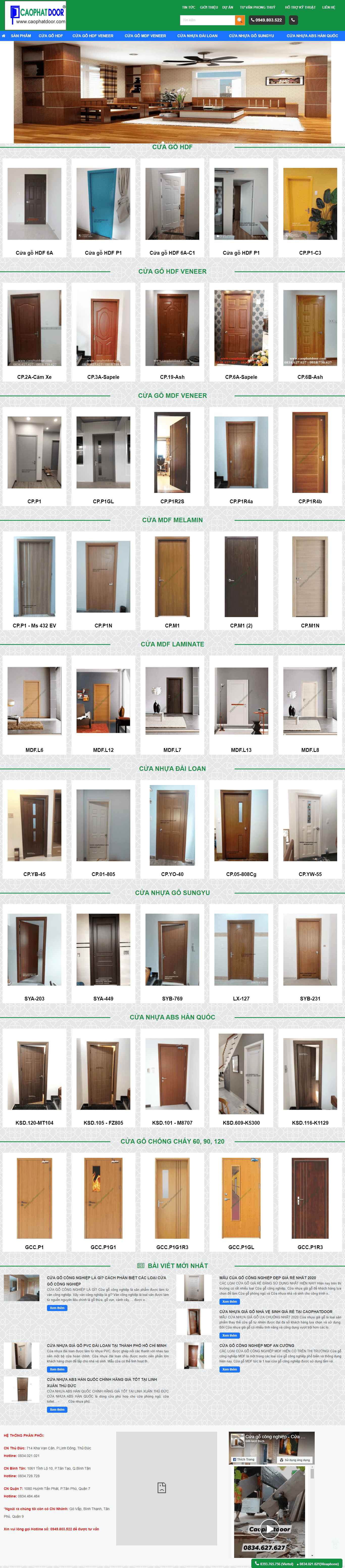 Thiết kế Web bán cửa caophatdoor.com