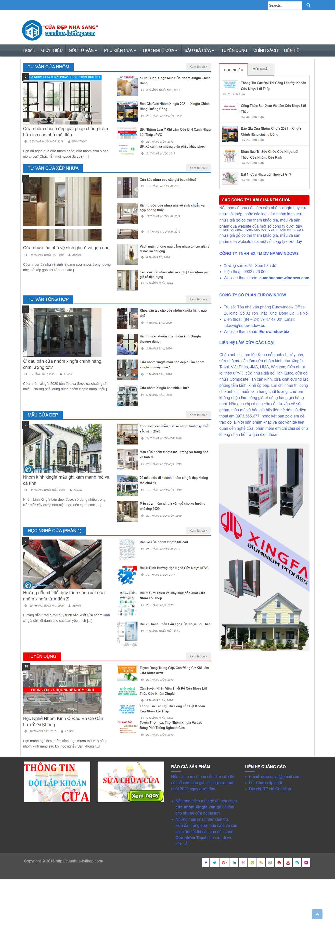 Thiết kế Web bán cửa cuanhua-loithep.com