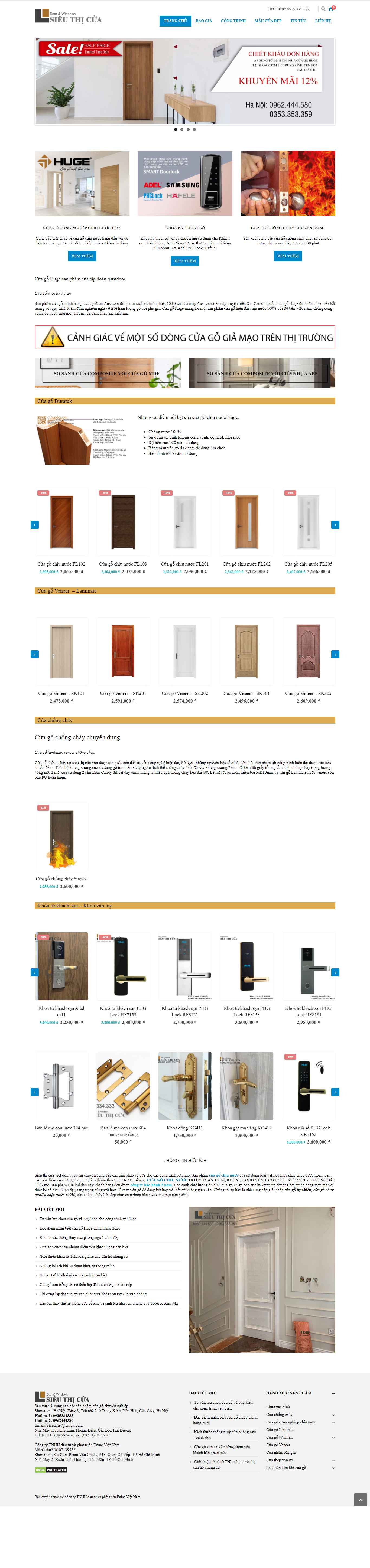 Thiết kế Web bán cửa sieuthicuaviet.com