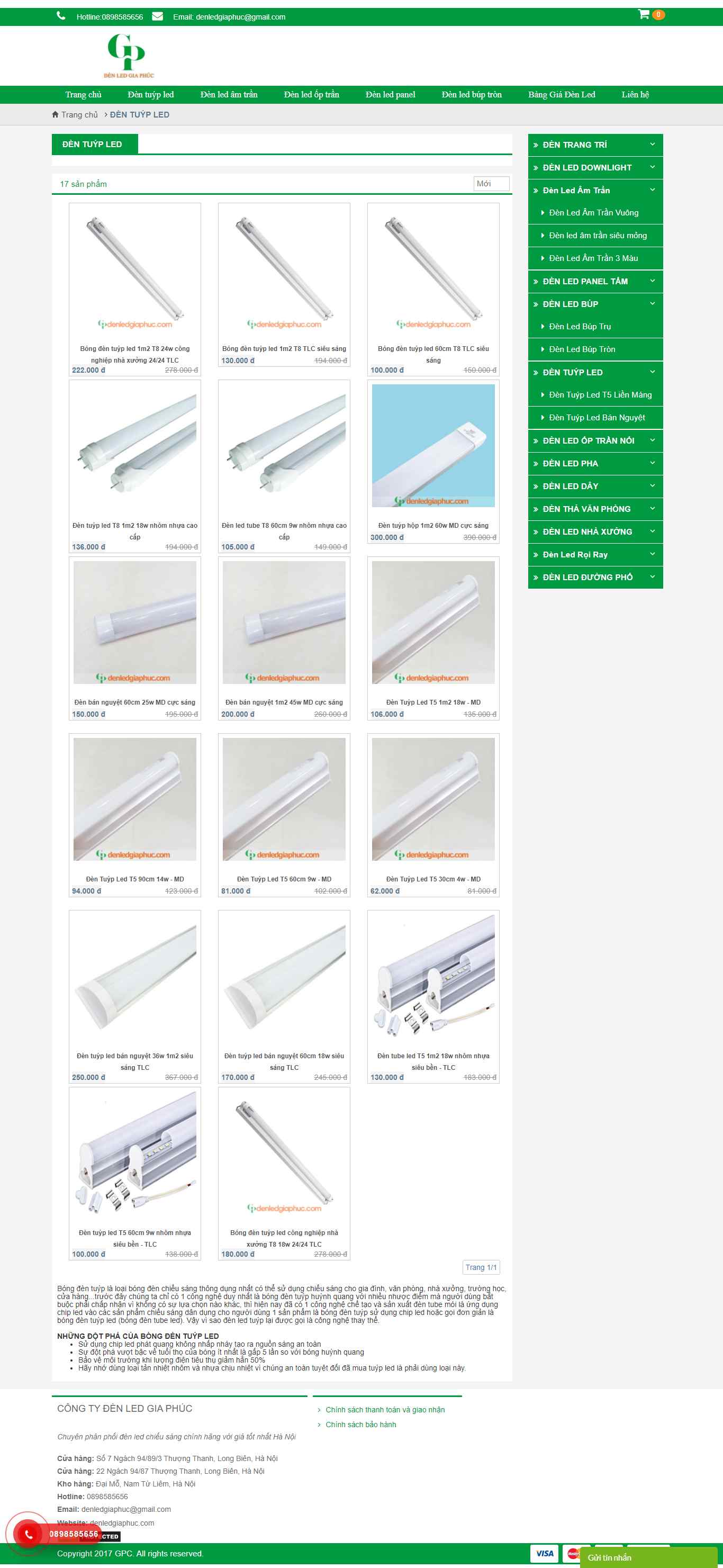 Thiết kế Web bán bóng Đèn led denledgiaphuc.com