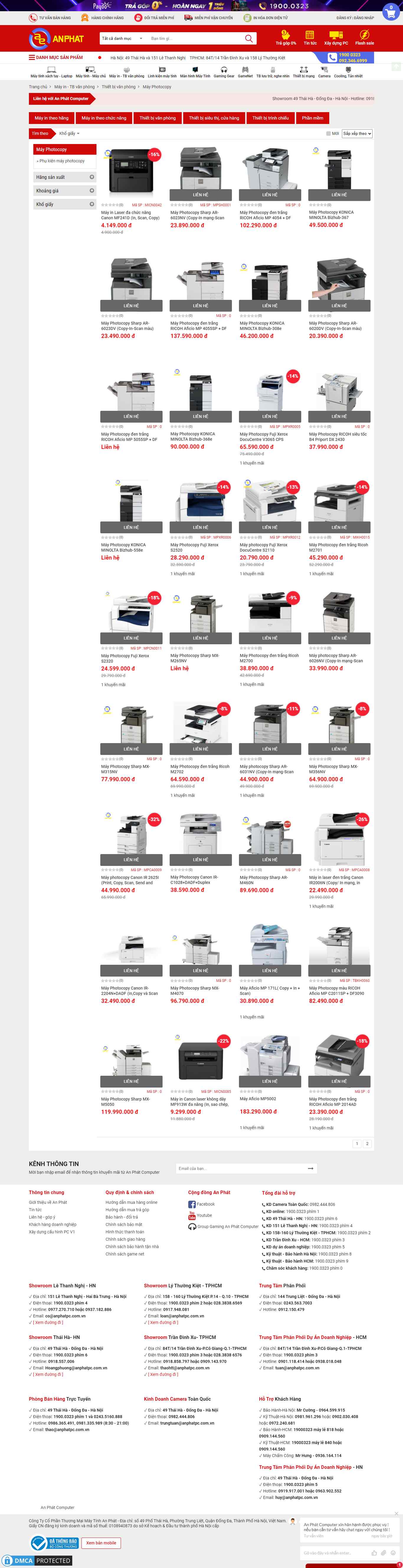 Thiết kế Web máy in máy photocopy anphatpc.com.vn