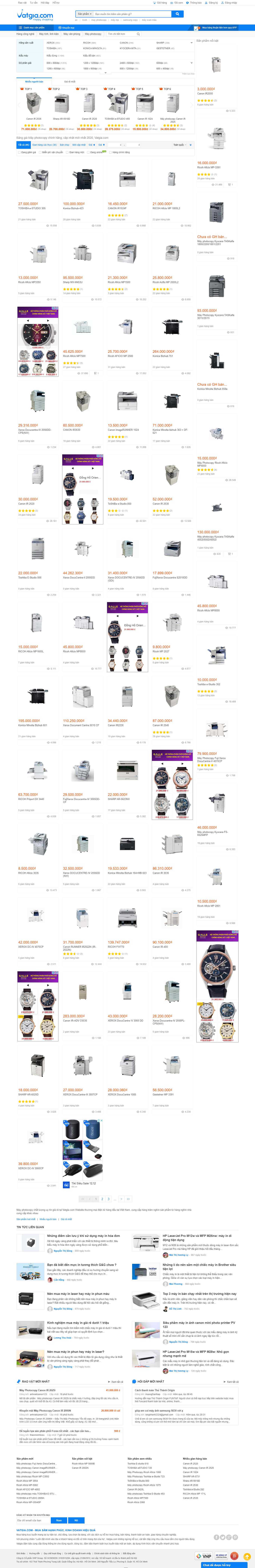 Thiết kế Web máy in máy photocopy vatgia.com