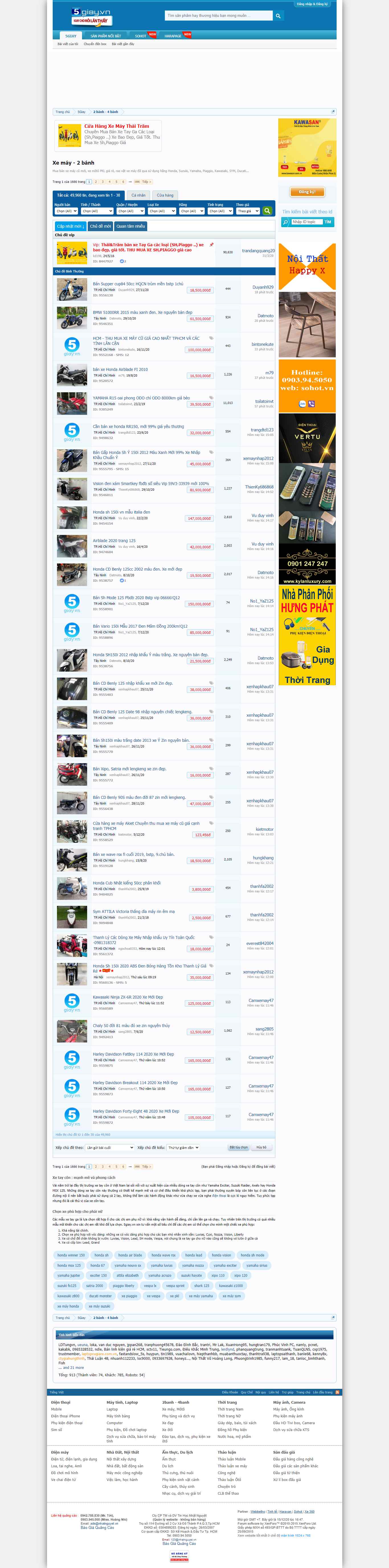 Thiết kế Web bán xe máy 5giay.vn