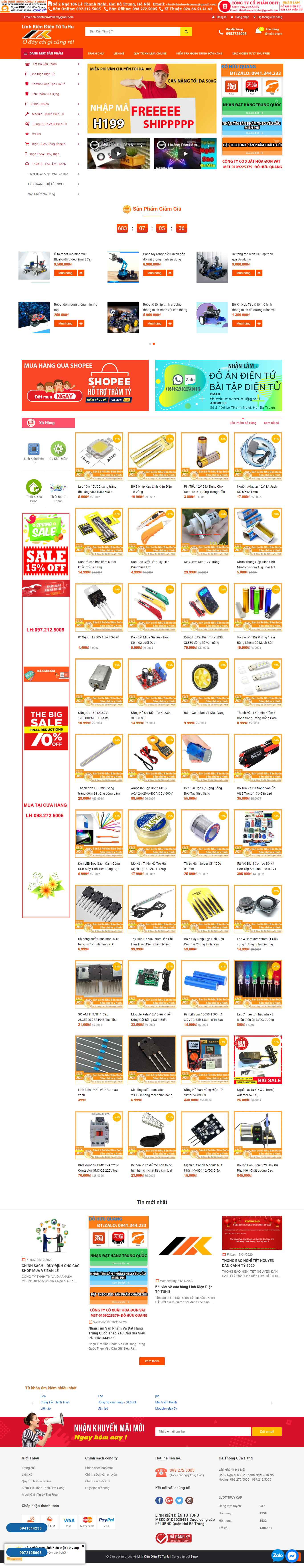 Thiết kế Web linh kiện điện tử mualinhkien.vn