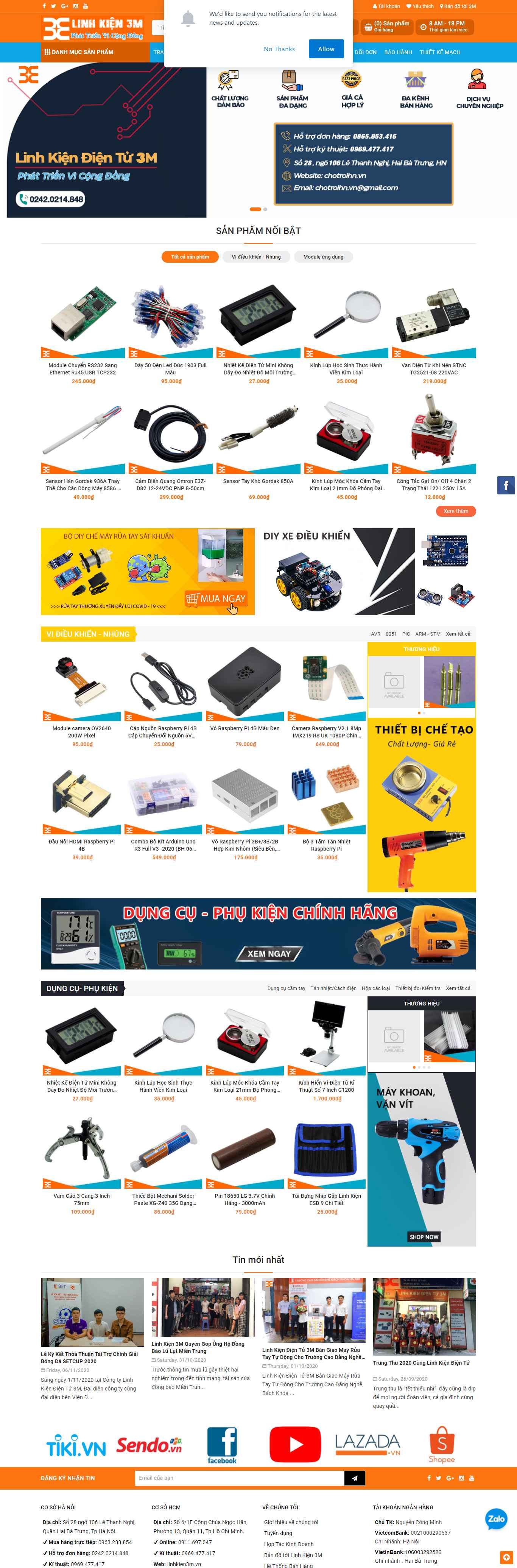 Thiết kế Web linh kiện điện tử chotroihn.vn