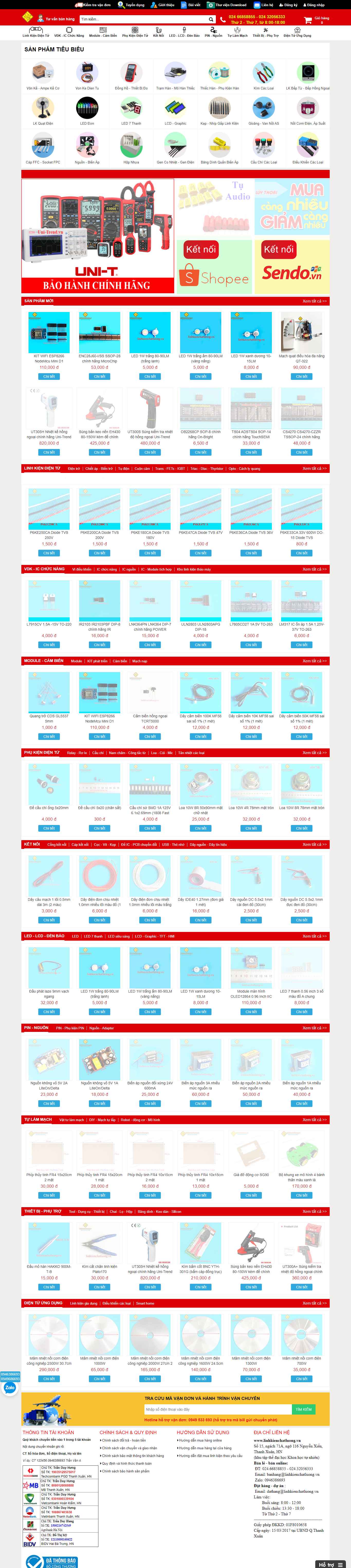 Thiết kế Web linh kiện điện tử linhkienchatluong.vn