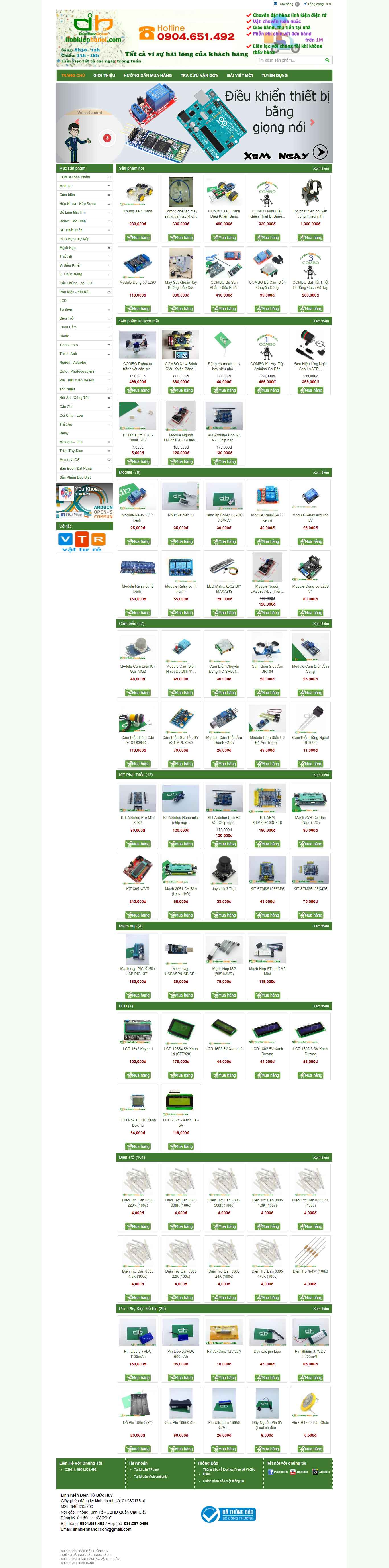 Thiết kế Web linh kiện điện tử linhkienhanoi.com